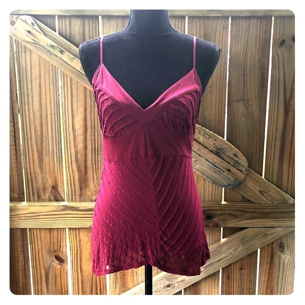 Bebe Crimson Cotton V-Neck Spaghetti Strap Cami Size M